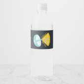 Space Boy Birthday Water Bottle Wasserflaschenetikett (Vorderseite)
