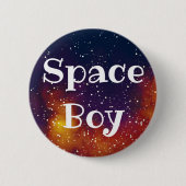 Space Boy Customizable Galaxy Identity Button (Vorderseite)