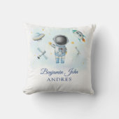 Space Boy Gold Galaxy Moon Stars Rakete UFO Thread Kissen (Vorderseite)