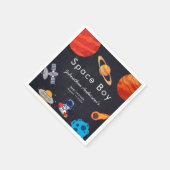 Space Boy Planets Cute Astronaut Baby Shower Serviette (Ecke)