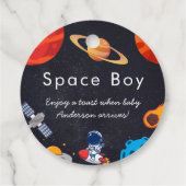 Space Boy Planets Niedlich Astronaut Baby Dusche Geschenkanhänger (Rückseite)