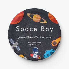 Space Boy Planets Niedlich Astronaut Baby Dusche Pappteller