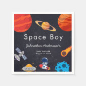 Space Boy Planets Niedlich Astronaut Baby Dusche Serviette (Vorderseite)