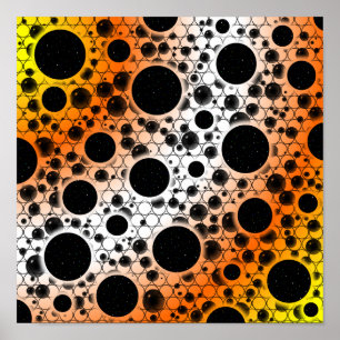Space Bubble Spots - Gelb/Orange/Weiß Poster