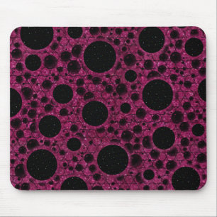 Space Bubble Spots - Glitter Fuschia Mousepad