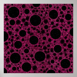 Space Bubble Spots - Glitter Fuschia Poster