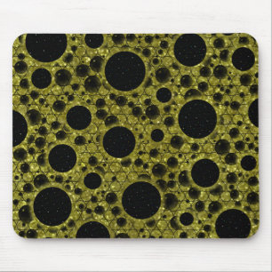 Space Bubble Spots - Glitter Gold Mousepad