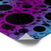 Space Bubble Spots - Lila/Cyan Poster (Ecke)