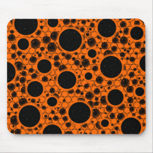 Space Bubble Spots - Orange Mousepad