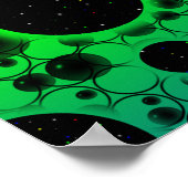 Space Bubble Spots - Rainbow OYGBP Poster (Ecke)