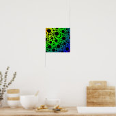Space Bubble Spots - Rainbow OYGBP Poster (Küche)