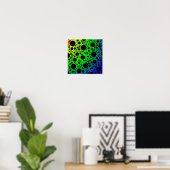 Space Bubble Spots - Rainbow OYGBP Poster (Heimbüro)