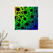 Space Bubble Spots - Rainbow OYGBP Poster (Küche)