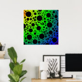 Space Bubble Spots - Rainbow OYGBP Poster (Heimbüro)