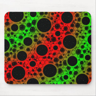 Space Bubble Spots - Red/Green Mousepad