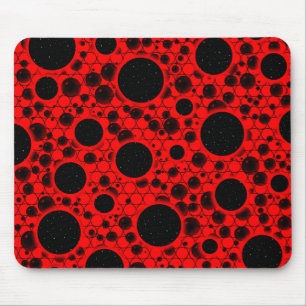Space Bubble Spots - Red Mousepad