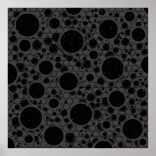 Space Bubble Spots - Schwarz Poster