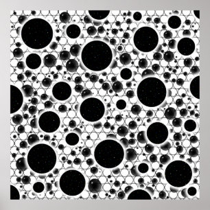Space Bubble Spots - Weiß Poster