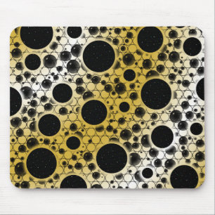 Space Bubble Spots - White/Gold Mousepad