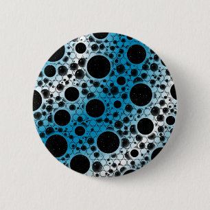 Space Bubble Spots - White/Sky Blue Button