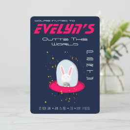 Space Bunny Party Einladung