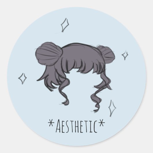 Space Buns *ästhetische* Sticker (Blatt 6 oder 20) (Vorderseite)
