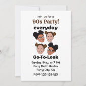 Space Buns Frisur Alltag Look 90er Party Einladung (Vorderseite)