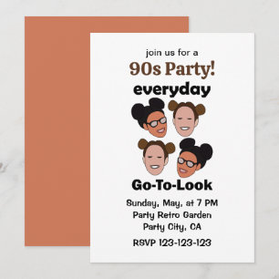 Space Buns Frisur Alltag Look 90er Party Einladung