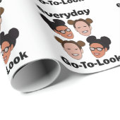 Space Buns Frisur Alltag Look Mode Geschenkpapier (Rolleneckpunkt)