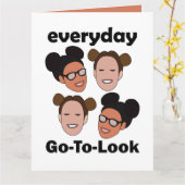Space Buns Frisur Alltag Look Mode Karte (Gelbe Blume)