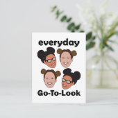 Space Buns Frisur Alltag Look Mode Postkarte (Stehend Vorderseite)