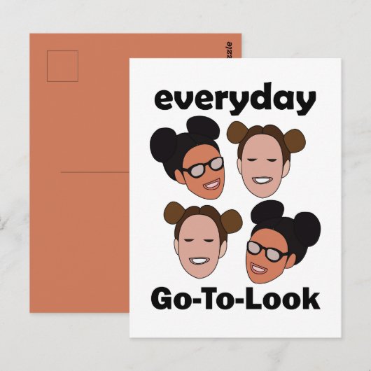 Space Buns Frisur Alltag Look Mode Postkarte (Vorne/Hinten)