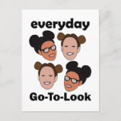 Space Buns Frisur Alltag Look Mode Postkarte (Vorderseite)