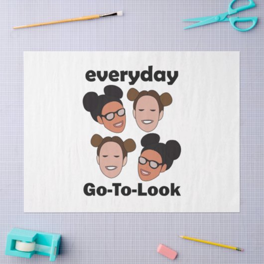 Space Buns Frisur Alltag Look Mode Seidenpapier (Basteln)