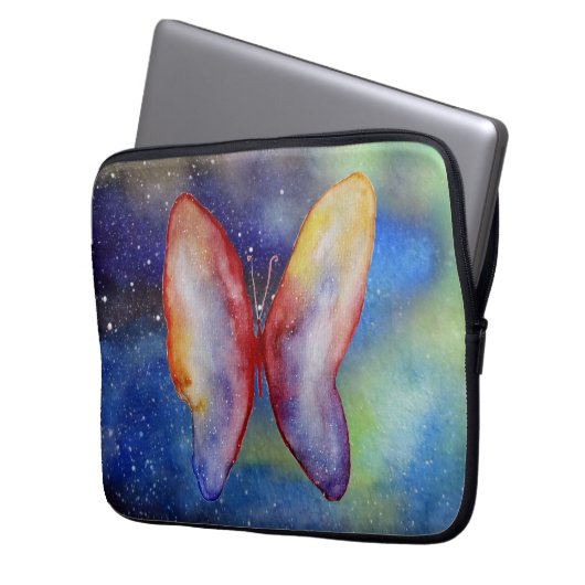 Space Butterfly Art Neopren Laptop-Sieb 13" Laptopschutzhülle (Vorderseite Links)