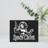 Space Cadet Black & White Postkarte (Stehend Vorderseite)