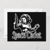 Space Cadet Black & White Postkarte (Vorne/Hinten)