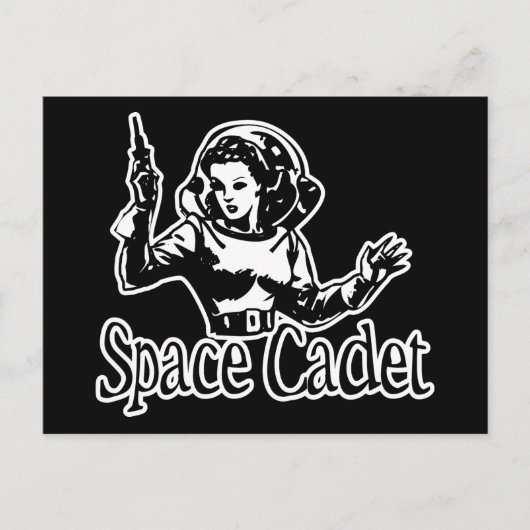 Space Cadet Black & White Postkarte (Vorderseite)