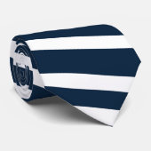 Space Cadet Blau und weiß gestreift Krawatte (Gerollt)