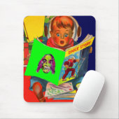 Space cadet Junge lese sci fi book Mousepad (Mit Mouse)