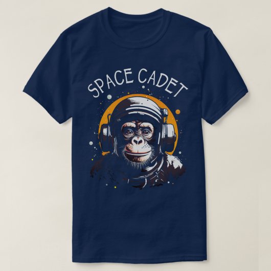 Space Cadet Monkey Ape Chimp Astronaut T-Shirt (Design vorne)