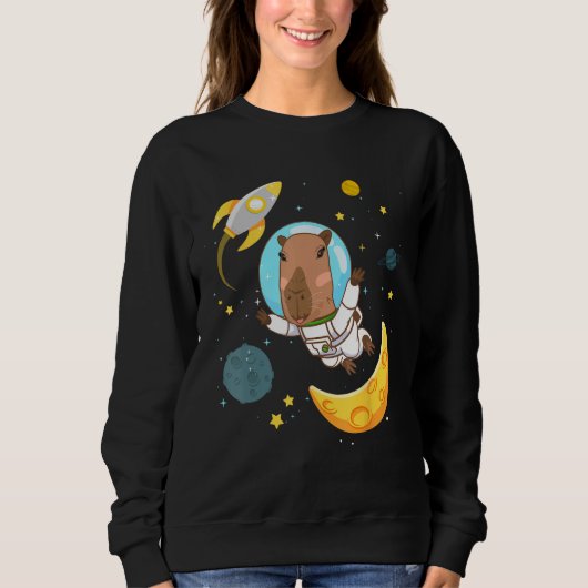 Space Capybara Cosmonaut Capy Astronaut Planets Sc Sweatshirt (Vorderseite)