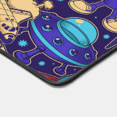 Space Cartoon Astronaut Alien Shuttle Rocket Moon Schreibtischunterlage (Ecke)