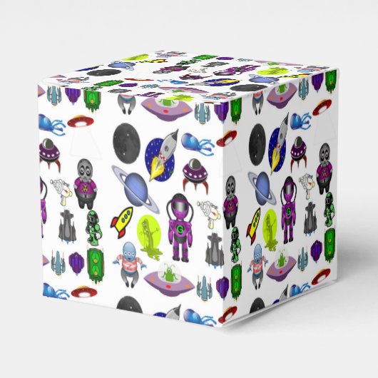 Space Cartoon Geschenkschachtel (Vorderseite)