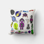 Space Cartoon Kissen (Vorderseite)