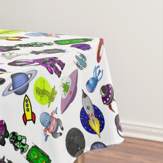 Space Cartoon Tischdecke (Beispiel)