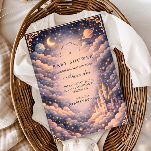 Space Castle Baby Shower Einladung