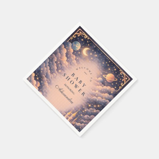 Space Castle Baby Shower Serviette (Ecke)