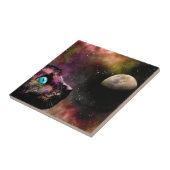 Space Cat 619 Moon Stars Universe Fliese (Seite)