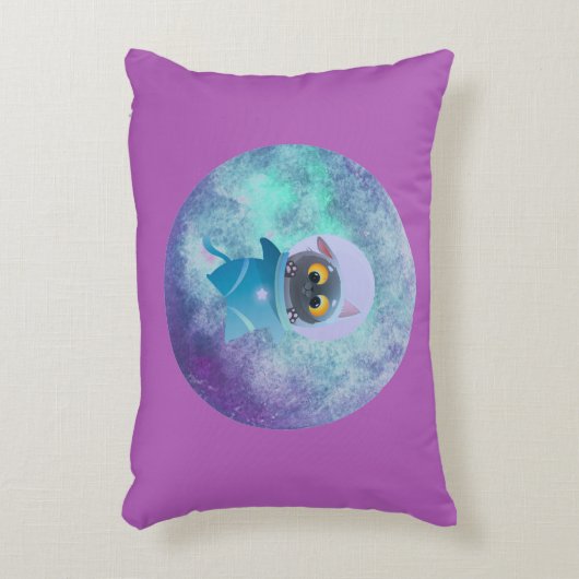 Space Cat Accent Pillow Dekokissen (Vorderseite(Vertikal))